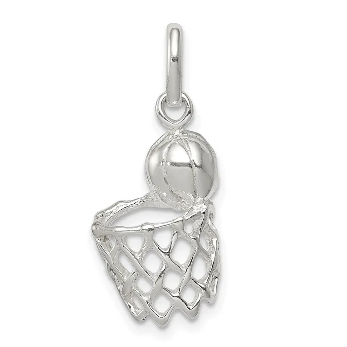 Earrings Sterling Silver Basketball In Hoop Charm TreasureFineJewelers