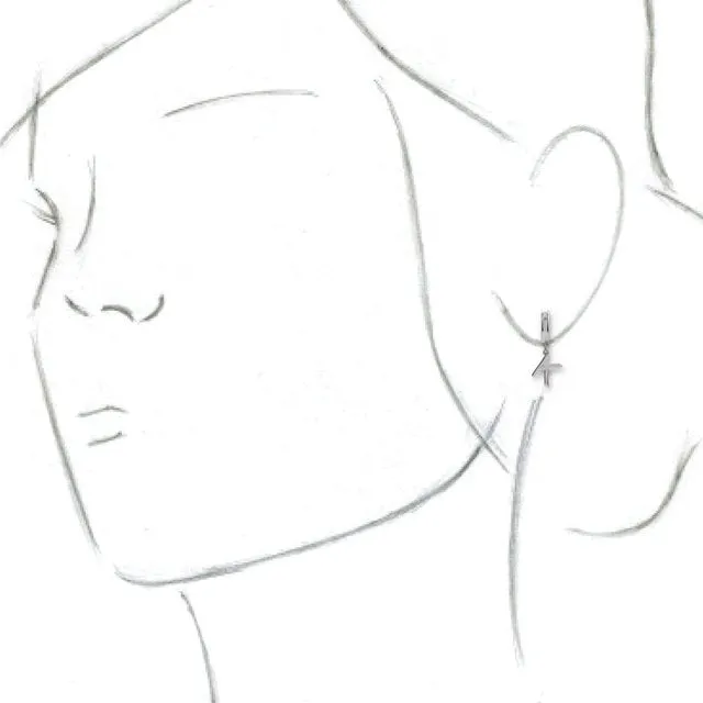 Earrings Sterling Silver Single Initial K Earring TreasureFineJewelers