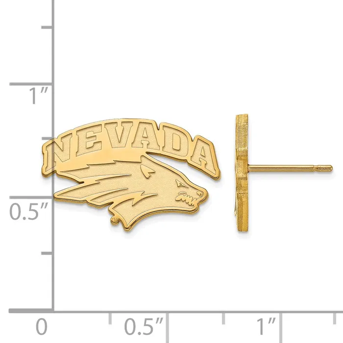 Earrings TreasureFineJewelers 10K Yellow Gold University of Nevada Small Post Earrings