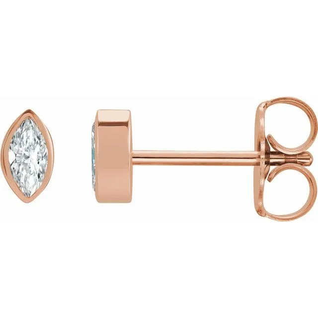 Earrings TreasureFineJewelers 14K Rose Gold 04 CTW Natural Diamond Solitaire BezelSet Earrings Earrings TreasureFineJewelers 14K Rose Gold 04 CTW Natural Diamond Solitaire BezelSet Earrings