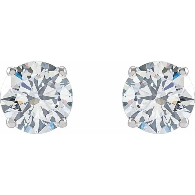 Earrings TreasureFineJewelers 14K White Gold 2 CTW LabGrown Diamond Stud Earrings