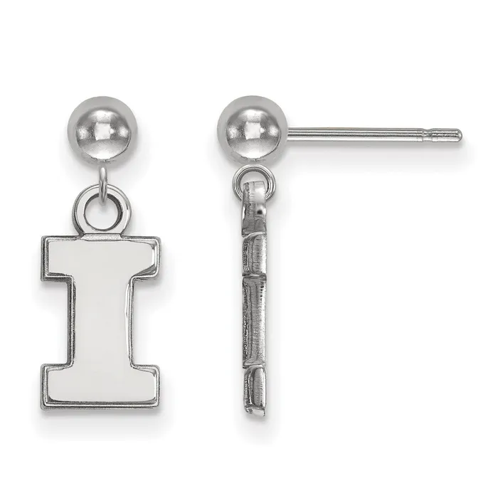 Earrings TreasureFineJewelers 14k White Gold University of Illinois Letter I Dangle Ball Post Earrings Earrings TreasureFineJewelers 14k White Gold University of Illinois Letter I Dangle Ball Post Earrings