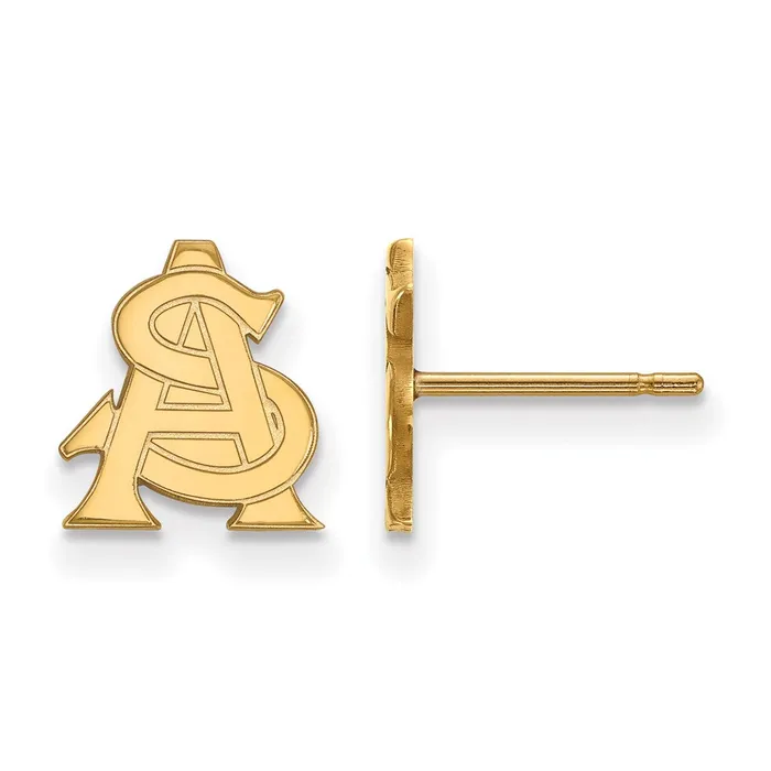 Earrings TreasureFineJewelers Sterling Silver Goldplated Arizona State University AS Extra Small Post Earrings Earrings TreasureFineJewelers Sterling Silver Goldplated Arizona State University AS Extra Small Post Earrings