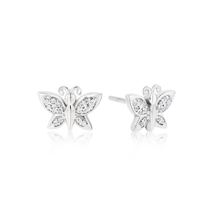 Ema Jewels Earrings Keres Butterfly Crystal Sterling Silver Earrings