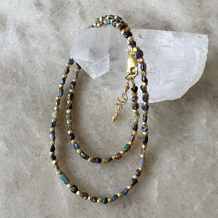 Farrah Black Opal Necklace Robindira Unsworth Necklaces