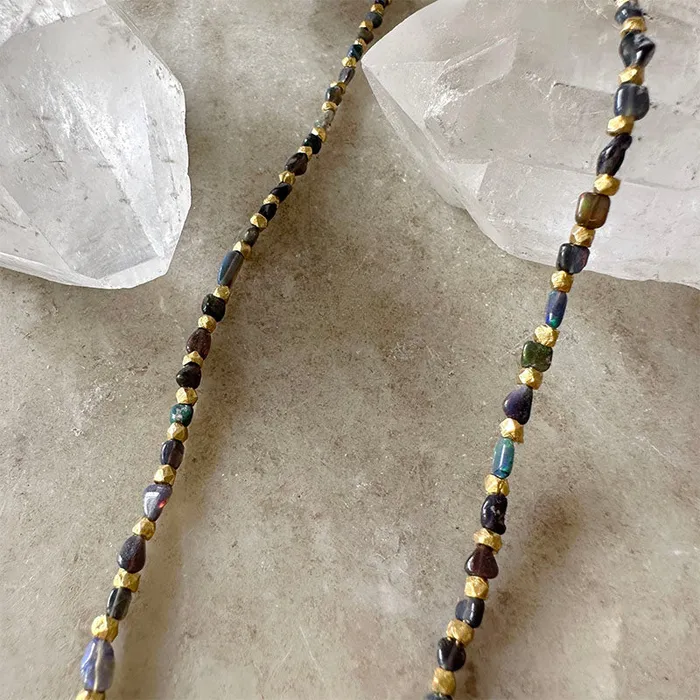 Farrah Black Opal Necklace Robindira Unsworth Necklaces