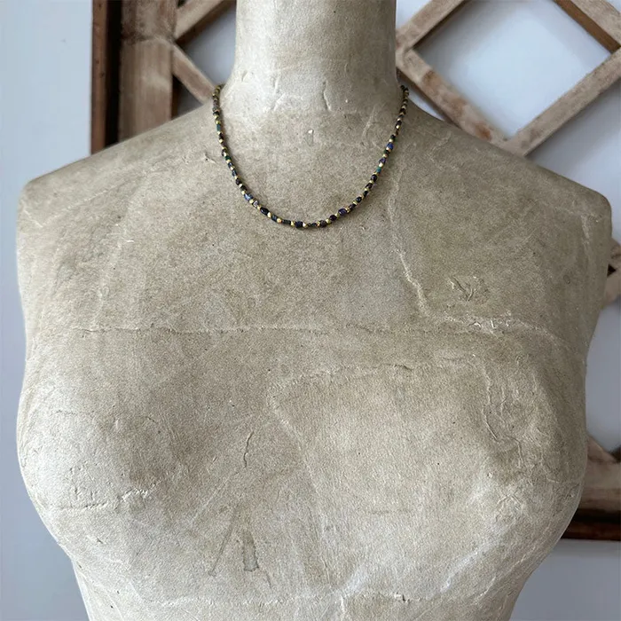 Farrah Black Opal Necklace Robindira Unsworth Necklaces