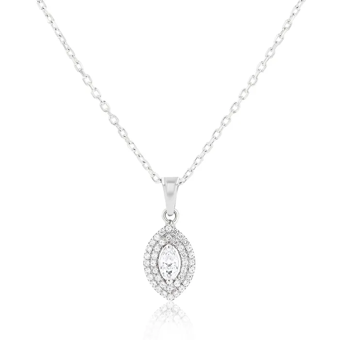 Hecate Crystal Sterling Silver Necklace and Earrings SET Ema Jewels Necklaces