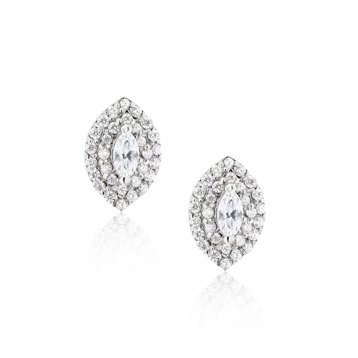 Hecate Crystal Sterling Silver Necklace and Earrings SET Ema Jewels Necklaces