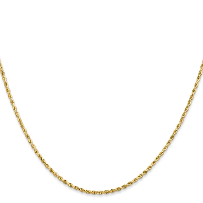 Leslies 14K 15mm DiamondCut Rope Chain TreasureFineJewelers Necklaces