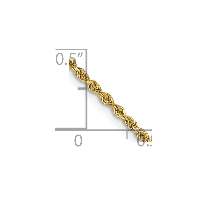 Leslies 14K 15mm DiamondCut Rope Chain TreasureFineJewelers Necklaces