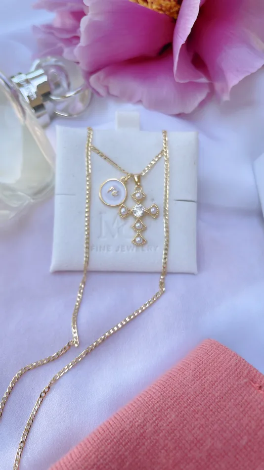 MP Jewelry Necklaces White Fe Cross Necklace