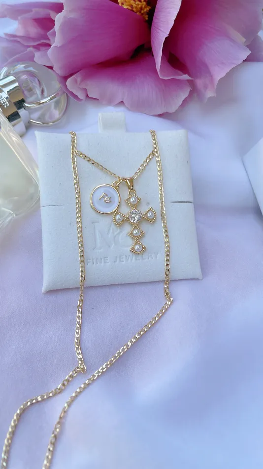 MP Jewelry Necklaces White Fe Cross Necklace