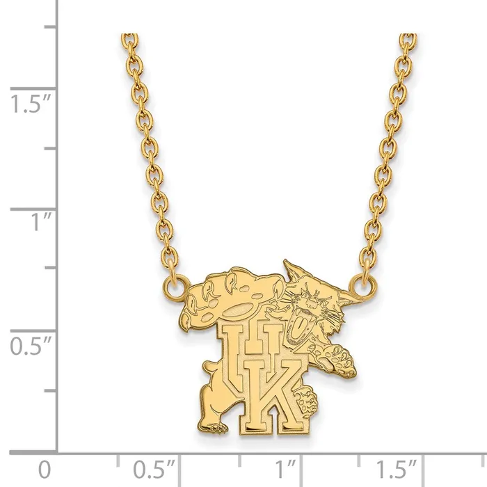 Necklaces 10K Yellow Gold University of Kentucky Large Pendant with Necklace TreasureFineJewelers