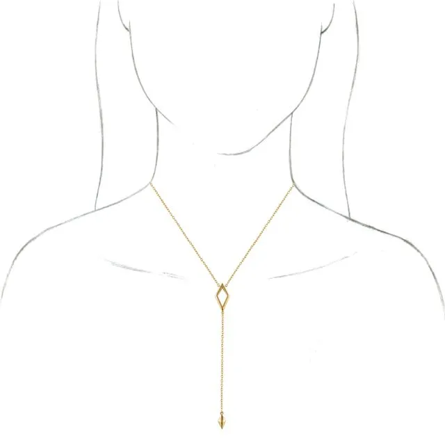 Necklaces 14K Yellow Geometric Y 1618 Necklace TreasureFineJewelers