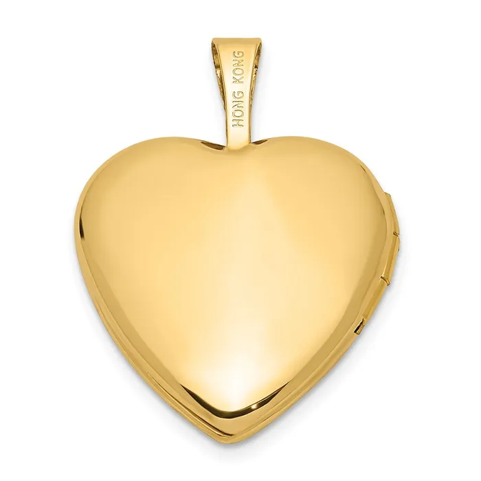 Necklaces 14k Yellow Gold 16mm with Enamel Floral Cross Heart Locket TreasureFineJewelers