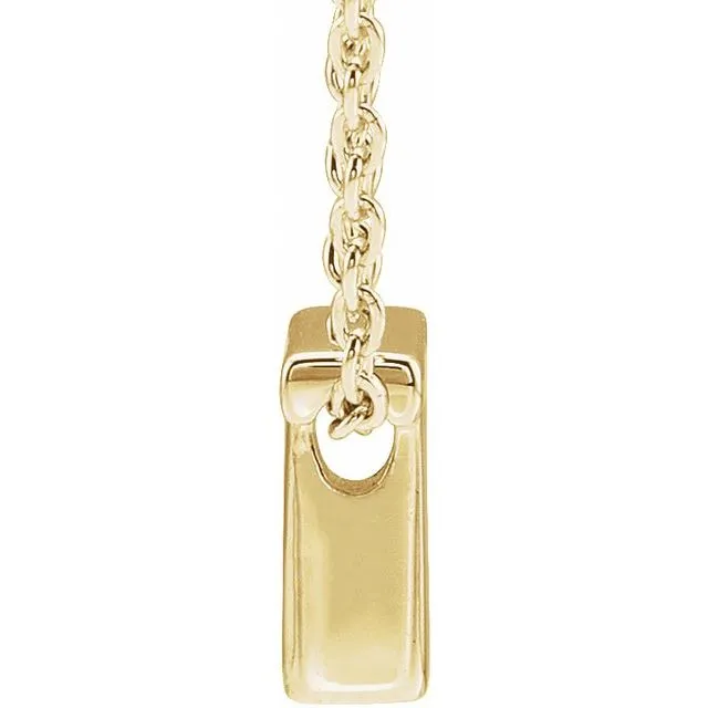 Necklaces 14K Yellow Gold Initial T Slide Pendant 1618 Necklace TreasureFineJewelers