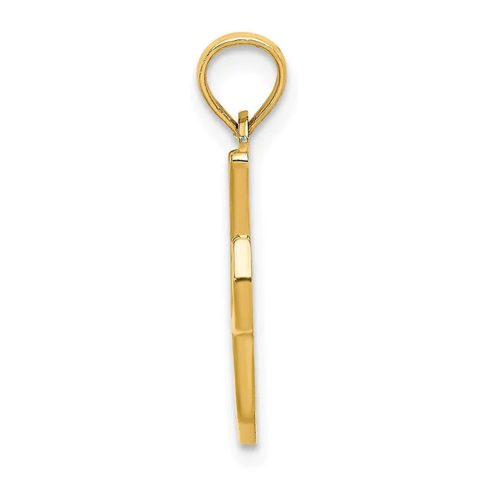 Necklaces 14k Yellow Gold Script Letter I Initial Pendant TreasureFineJewelers
