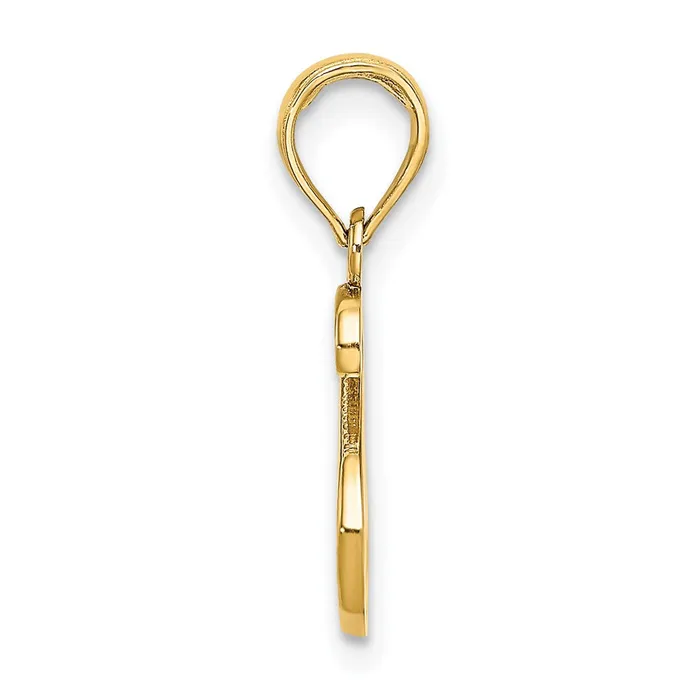 Necklaces 14k Yellow Gold Script Letter S Initial Pendant TreasureFineJewelers