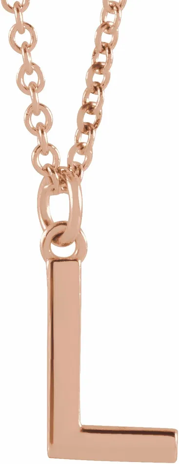 Necklaces 18K Rose GoldPlated Sterling Silver Initial L Dangle 18 Necklace TreasureFineJewelers Necklaces 18K Rose GoldPlated Sterling Silver Initial L Dangle 18 Necklace TreasureFineJewelers