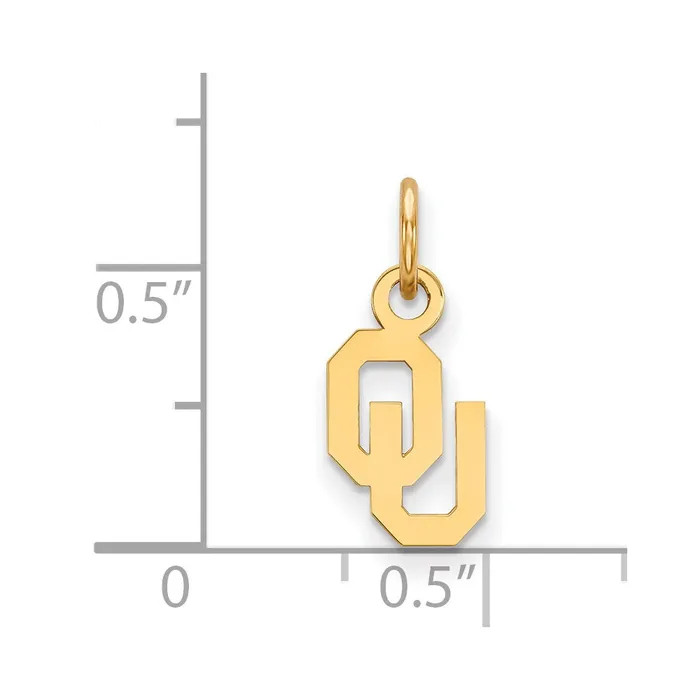 Necklaces Sterling Silver Goldplated University of Oklahoma OU Extra Small Pendant TreasureFineJewelers