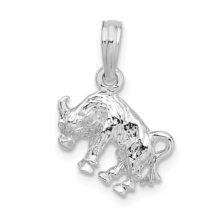 Necklaces Sterling Silver Polished 3D Taurus Zodiac Pendant TreasureFineJewelers Necklaces Sterling Silver Polished 3D Taurus Zodiac Pendant TreasureFineJewelers
