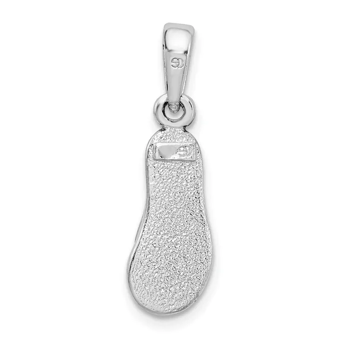 Necklaces Sterling Silver Polished Enameled Pink Flipflop Pendant TreasureFineJewelers