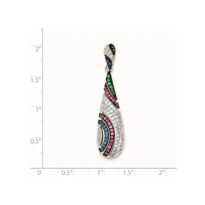 Necklaces Sterling Silver WSynthetic Stones CZ Pendant TreasureFineJewelers