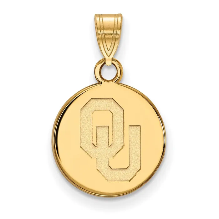 Necklaces TreasureFineJewelers 10k Gold University of Oklahoma OU Small Disc Pendant Necklaces TreasureFineJewelers 10k Gold University of Oklahoma OU Small Disc Pendant