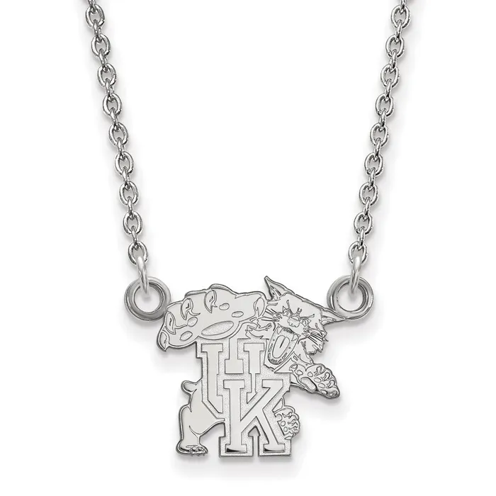 Necklaces TreasureFineJewelers 10K White Gold University of Kentucky Small Pendant with Necklace Necklaces TreasureFineJewelers 10K White Gold University of Kentucky Small Pendant with Necklace