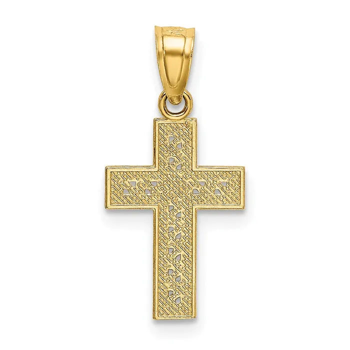 Necklaces TreasureFineJewelers 14k Diamondcut Cross wX Center Pendant