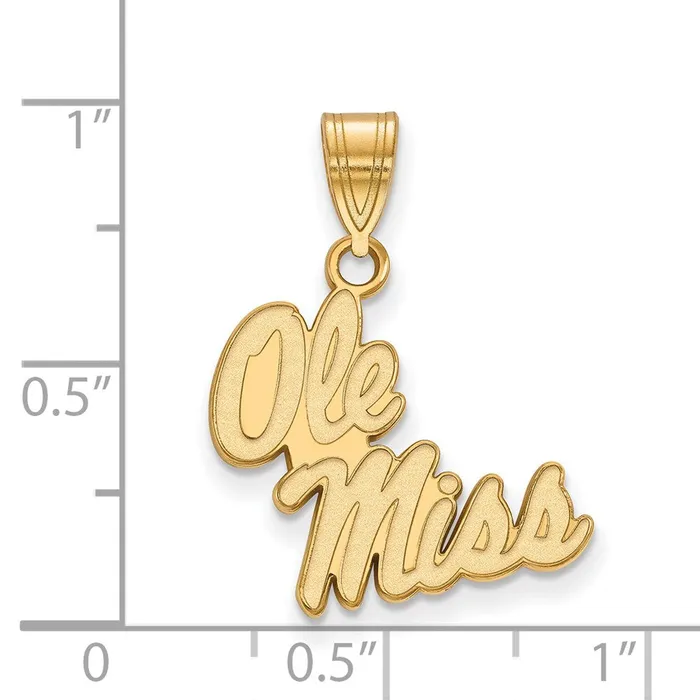 Necklaces TreasureFineJewelers 14k Gold University of Mississippi Ole Miss Medium Pendant