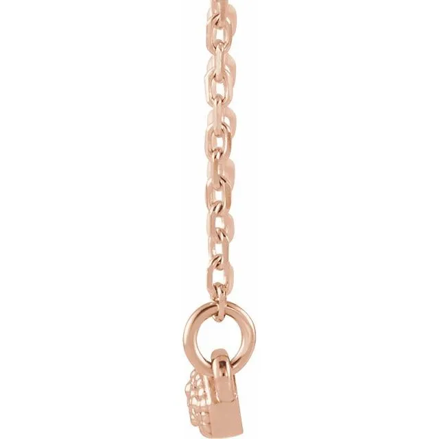 Necklaces TreasureFineJewelers 14K Rose Gold 110 CTW Natural Diamond Milgrain Bar 1618 Necklace