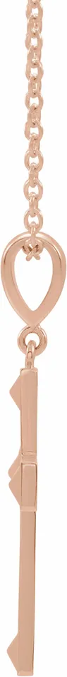 Necklaces TreasureFineJewelers 14K Rose Gold Cross 18 Necklace