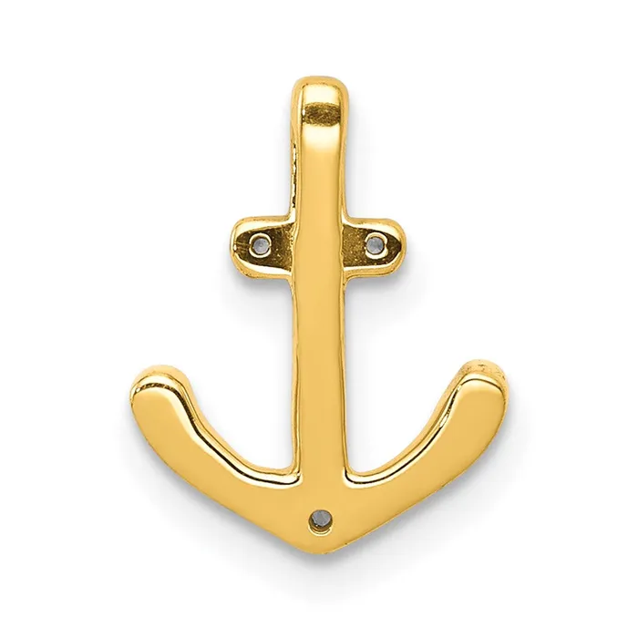 Necklaces TreasureFineJewelers 14k White Gold 110ct Diamond Anchor Chain Slide
