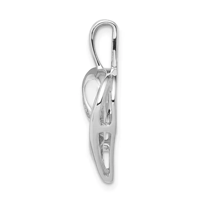 Necklaces TreasureFineJewelers 14k White Gold 18ct Diamond Heart Pendant