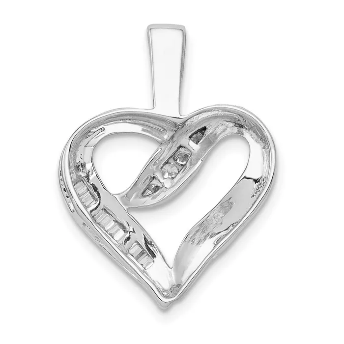 Necklaces TreasureFineJewelers 14k White Gold 18ct Diamond Heart Pendant
