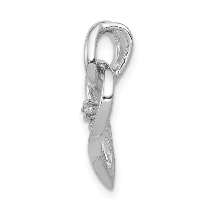 Necklaces TreasureFineJewelers 14k White Gold AA Diamond Fancy Heart Pendant