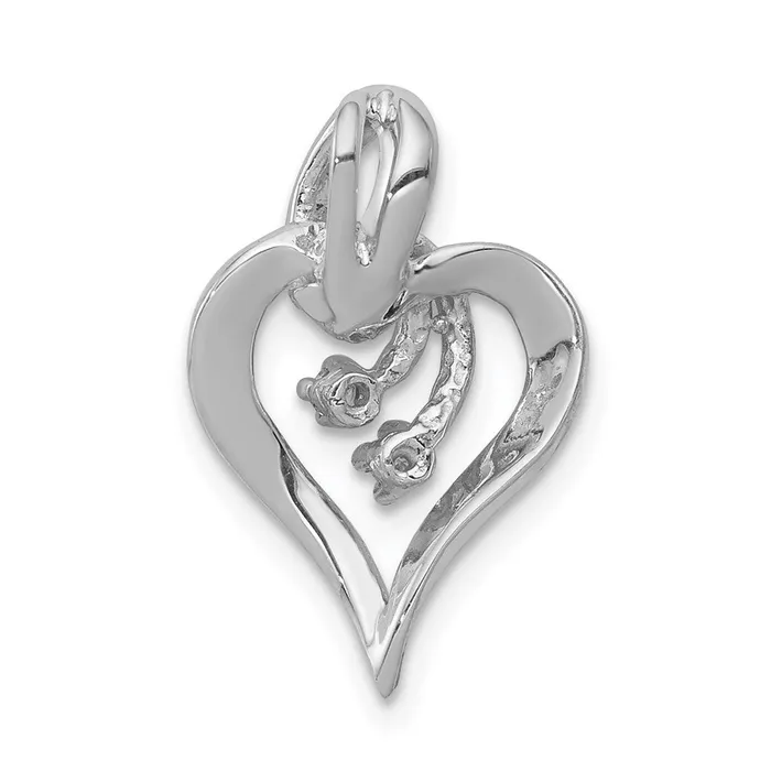 Necklaces TreasureFineJewelers 14k White Gold AA Diamond Fancy Heart Pendant