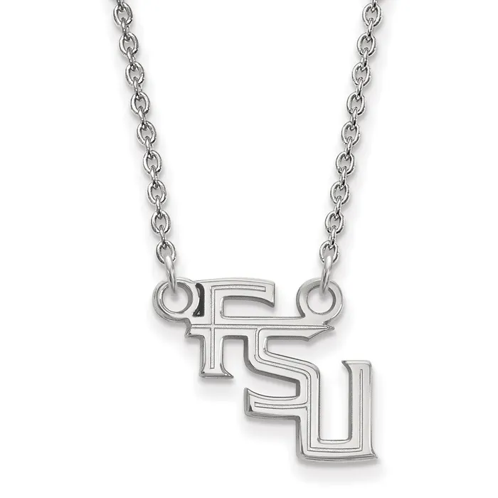 Necklaces TreasureFineJewelers 14k White Gold Florida State University Small Pendant Necklace Necklaces TreasureFineJewelers 14k White Gold Florida State University Small Pendant Necklace