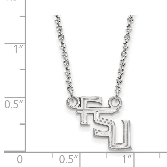 Necklaces TreasureFineJewelers 14k White Gold Florida State University Small Pendant Necklace