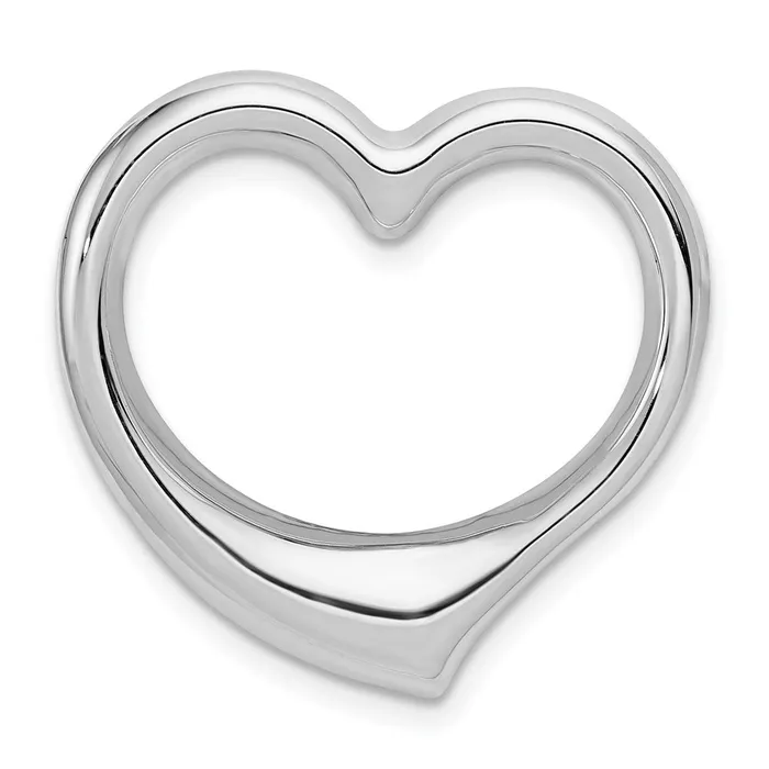 Necklaces TreasureFineJewelers 14k White Gold Heart Hollow Pendant Slide