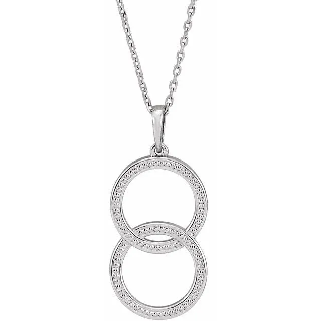 Necklaces TreasureFineJewelers 14K White Gold Interlocking Beaded 1618 Necklace Necklaces TreasureFineJewelers 14K White Gold Interlocking Beaded 1618 Necklace
