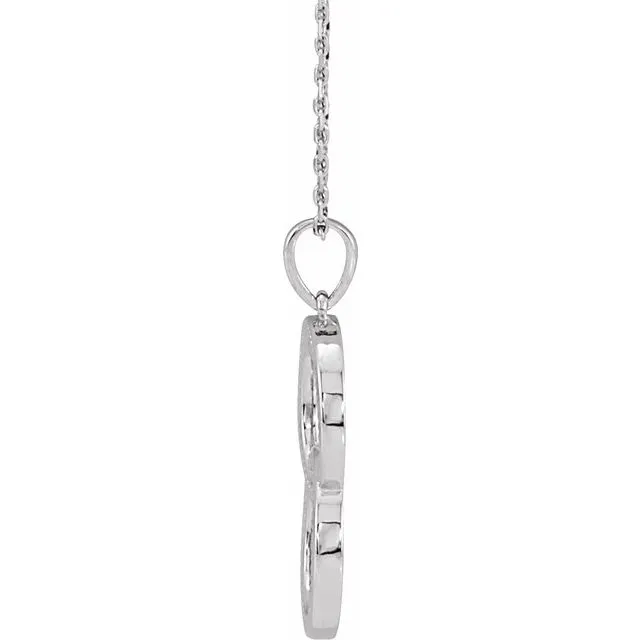 Necklaces TreasureFineJewelers 14K White Gold Interlocking Beaded 1618 Necklace