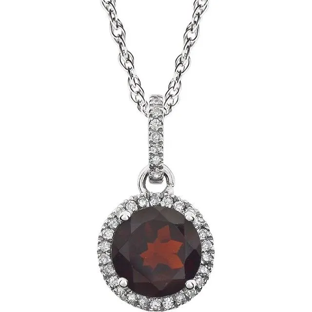 Necklaces TreasureFineJewelers 14K White Gold LabGrown Mozambique Garnet 110 CTW Natural Diamond 18 Necklace Necklaces TreasureFineJewelers 14K White Gold LabGrown Mozambique Garnet 110 CTW Natural Diamond 18 Necklace