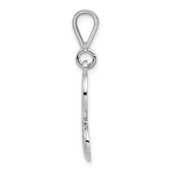Necklaces TreasureFineJewelers 14k White Gold White Gold Solid Polished Script Filigree Letter H Initial Pendant