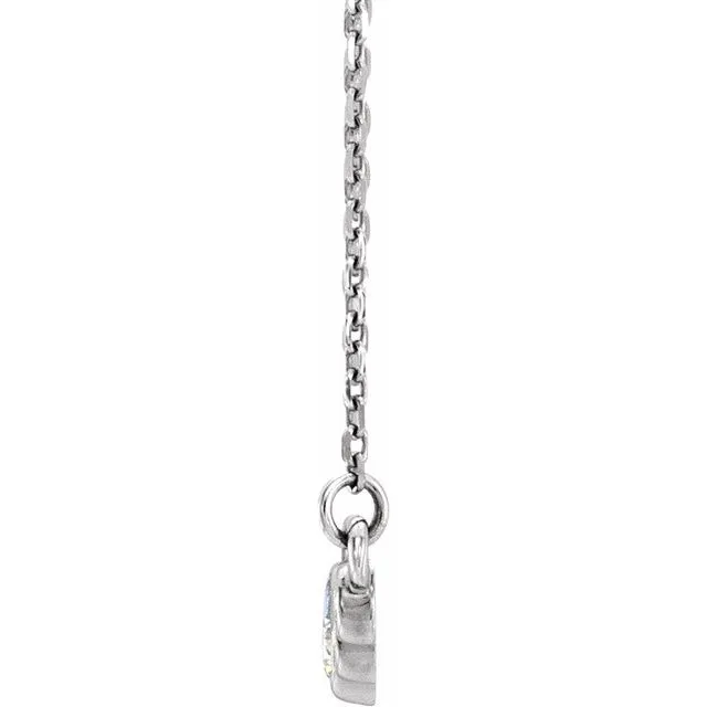 Necklaces TreasureFineJewelers 14K White Graduated BezelSet 15 CTW Diamond 1618 Necklace