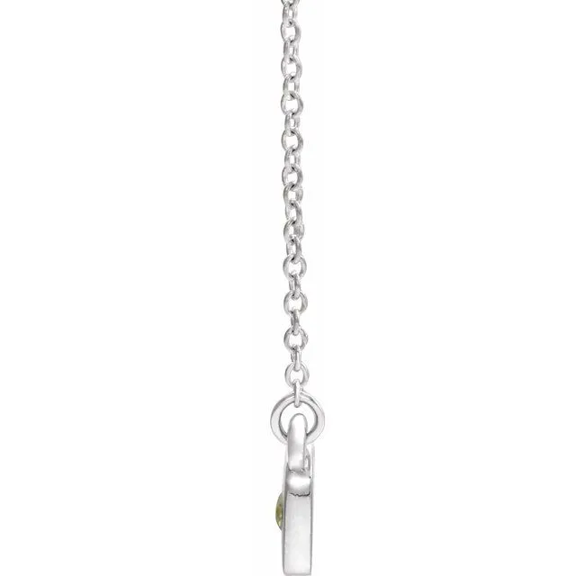 Necklaces TreasureFineJewelers 14K White Peridot Heart 16 Necklace
