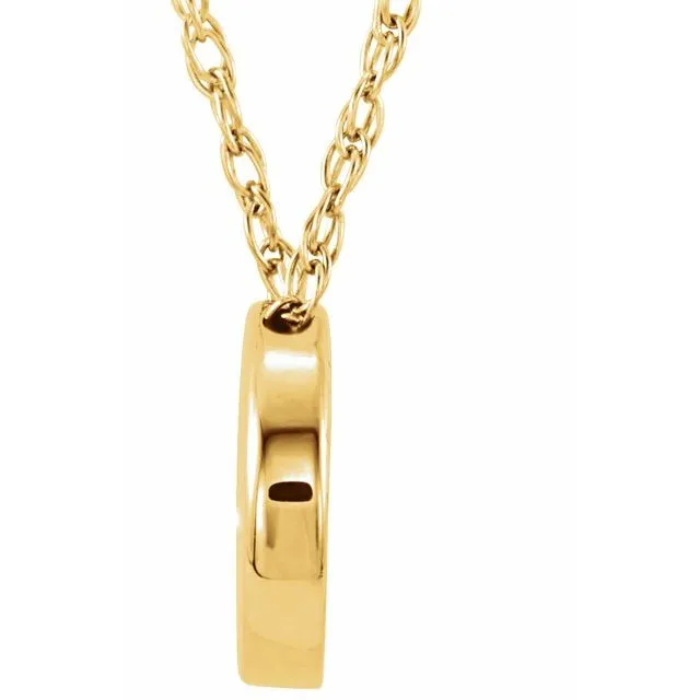 Necklaces TreasureFineJewelers 14K Yellow 10 mm Circle 18 Necklace