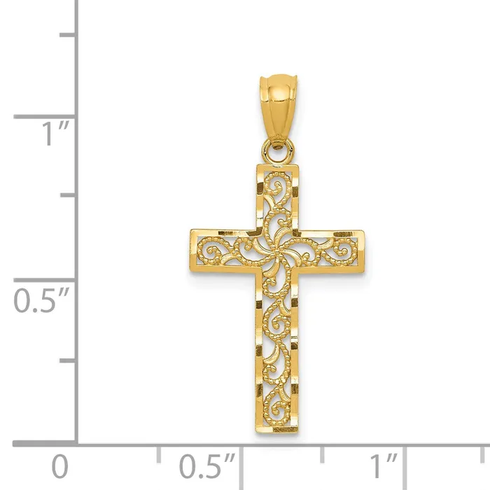 Necklaces TreasureFineJewelers 14k Yellow Gold Cross Pendant